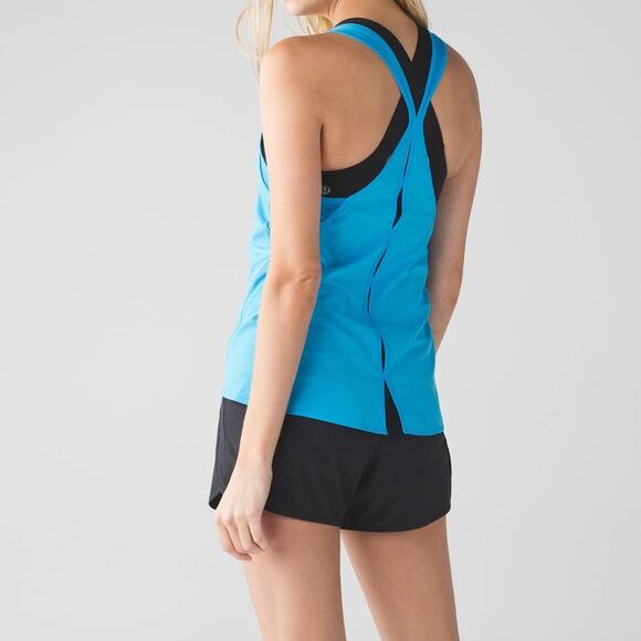 Lululemon Real Quick Singlet Kayak Blue Swift Ultra Light Tank Top - Picture 3 of 8